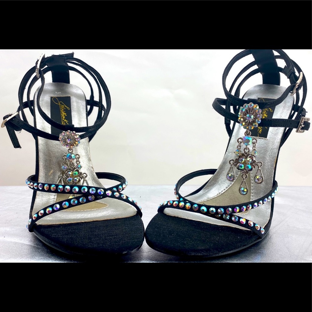 Johnathan Kayne Black Bling Heels size 7‎ pageant